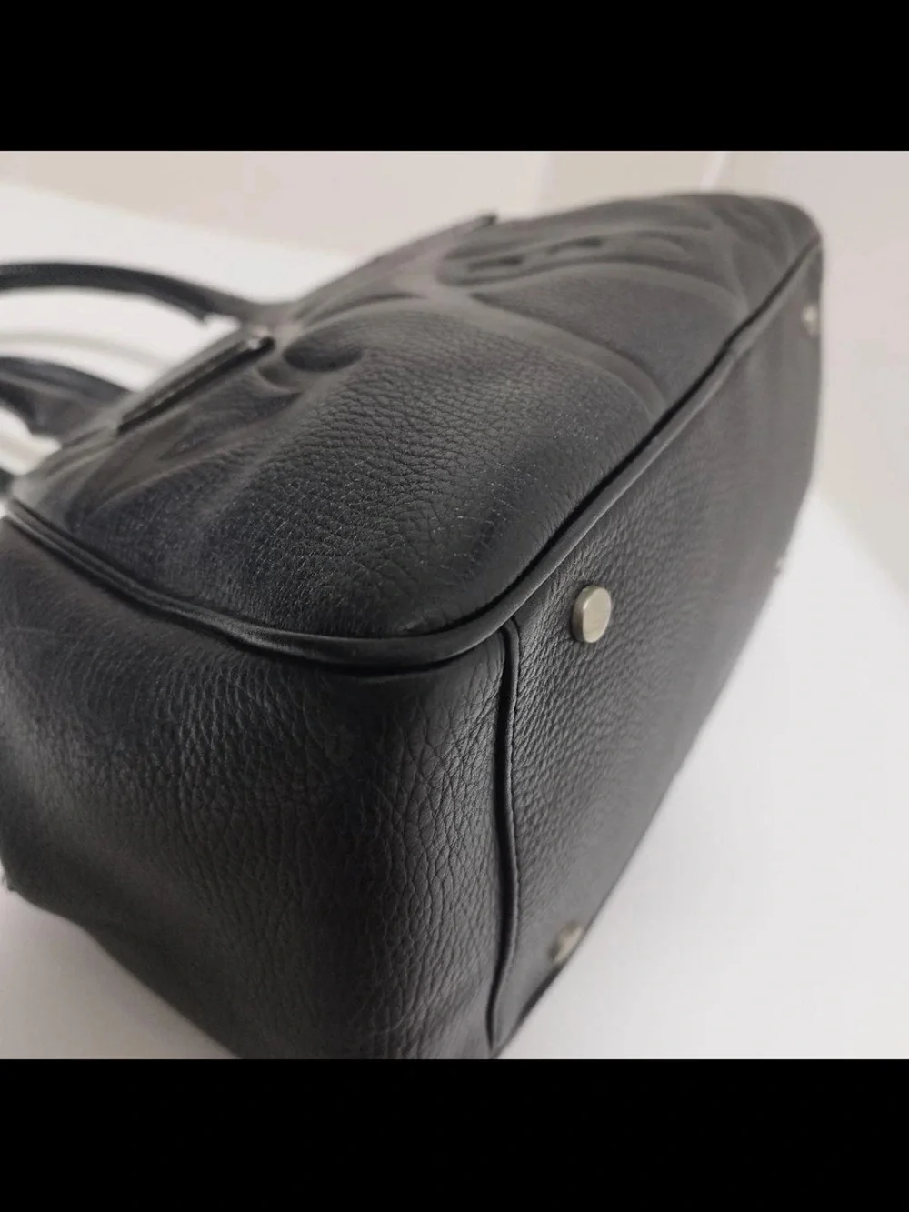 Vivienne Westwood Black Embossed Leather Satchel